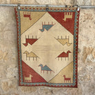 Red 3' x 4' vintage turkish rug with traditional design, handmade in Turkey – Lopez.