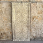 Beige 3' x 7' vintage turkish rug with neutral design, handmade in Turkey – Dax.