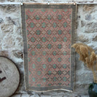 Pale Red 4' x 6' vintage turkish rug with floral design, handmade in Turkey – Coleman.