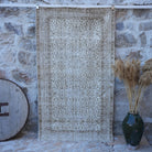 Beige 4' x 7' vintage turkish rug with neutral design, handmade in Turkey – Ace.
