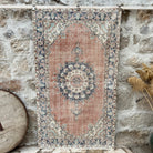 Blue 4' x 7' vintage turkish rug with medallion design, handmade in Turkey – Jay.