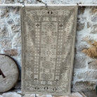 Gray 4' x 7' vintage turkish rug with neutral design, handmade in Turkey – Elbert.