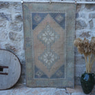 Orange 4' x 7' vintage turkish rug with traditional design, handmade in Turkey – Maurise.