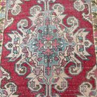 1970s yellow vintage turkish rug with geometric design, hand-knotted weave and low pile.