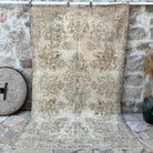 Beige 6' x 9' vintage turkish rug with traditional design, handmade in Turkey – Zoey.