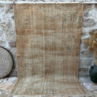 Pale Orange 6' x 9' vintage turkish rug with traditional design, handmade in Turkey – Destry.