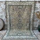 Yellow 6' x 9' vintage turkish rug with traditional design, handmade in Turkey – Everard.