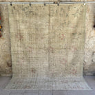 Beige 7' x 8' vintage turkish rug with neutral design, handmade in Turkey – Lyndon.