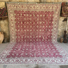 Red 8' x 12' vintage turkish rug with floral design, handmade in Turkey – Harlan.