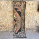 Pink 2' x 8' vintage turkish runner rug with traditional design, handmade in Turkey – Vane.