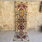 Gray 3' x 10' vintage turkish runner rug with oushak design, handmade in Turkey – Sahib.