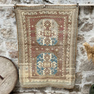 Pale Red 4' x 6' vintage wool rug with traditional design, handmade in Turkey – Vincent.