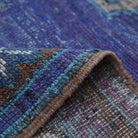 Additional view of the purple vintage Turkish wool rug, hand-knotted in wool.