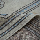 Additional view of the pale blue vintage Turkish wool rug, hand-knotted in wool.