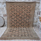 Pale Orange 7' x 11' vintage wool rug with neutral design, handmade in Turkey – Farra.