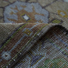 Additional view of the brown Turkish wool vintage rug, hand-knotted in wool.